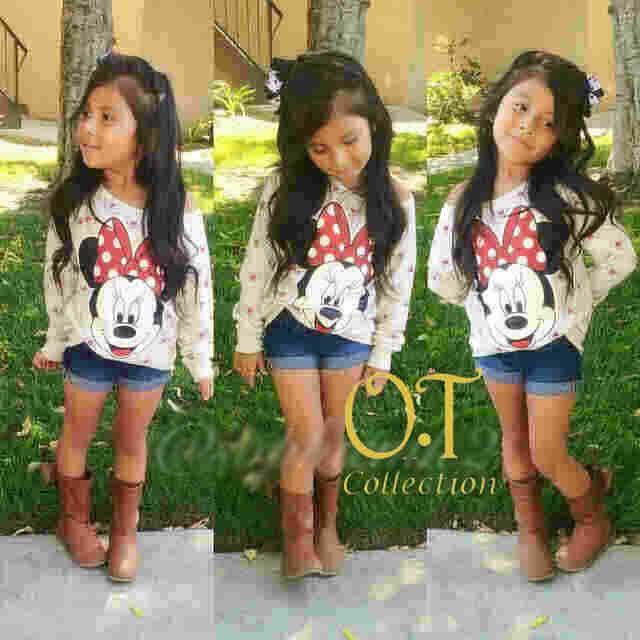 jual setelan anak atasan minnie celana pendek n331 jual setelan anak atasan minnie celana pendek n331