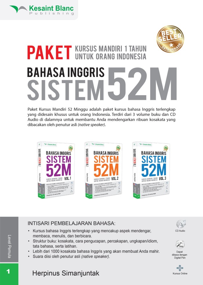jual paket bahasa inggris sistem 52 m kesaint blanc jual paket bahasa inggris sistem 52 m kesaint blanc