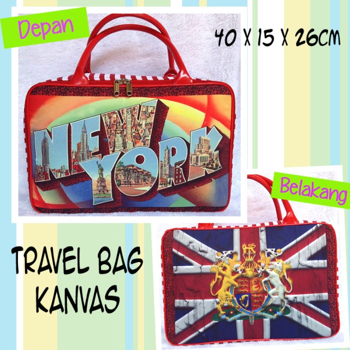 Tas Travel Bag Kanvas London New York