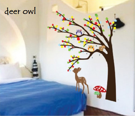 jual dear owl ay9071 - wall sticker/ stiker dinding 60x90cm - ag