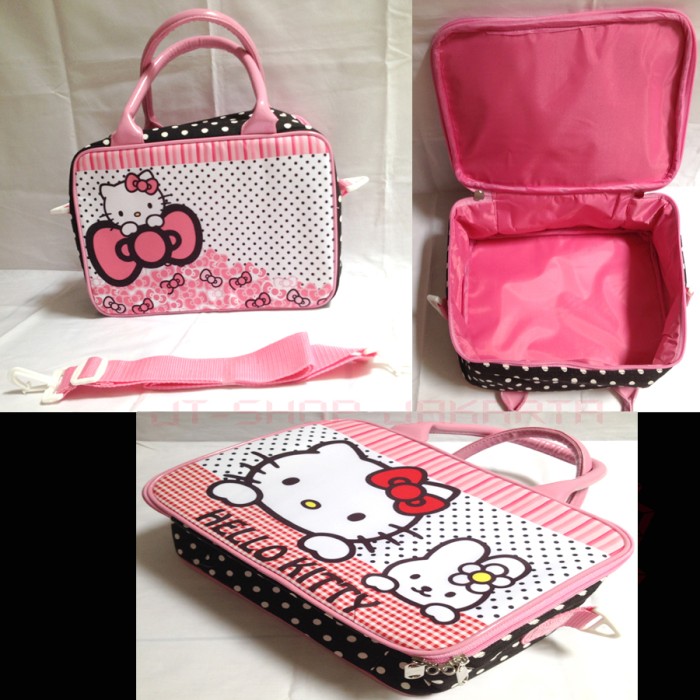 Tas Travel / Koper Anak Kanvas Kecil Hello Kitty Pita