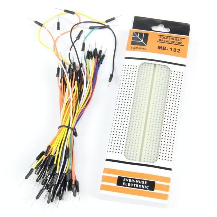 MB-102 830 Point Prototype PCB Breadboard 65pcs Jump Cable Wires AC Power Supply