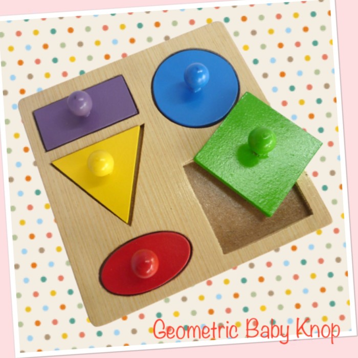 Mainan Edukatif / Edukasi Anak - Puzzle Balok Kayu - Geo Baby Knop 5