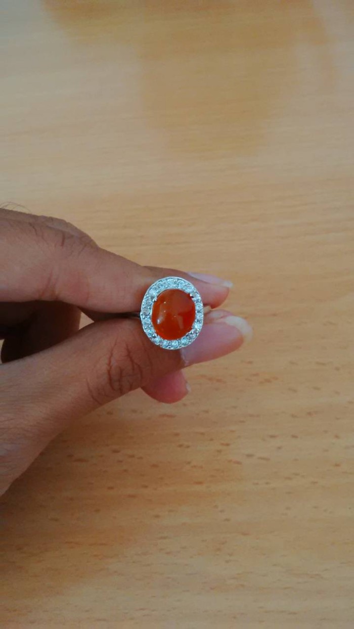 jual cincin batu akik kalsedon orange untuk cewek jual cincin batu akik kalsedon orange untuk cewek