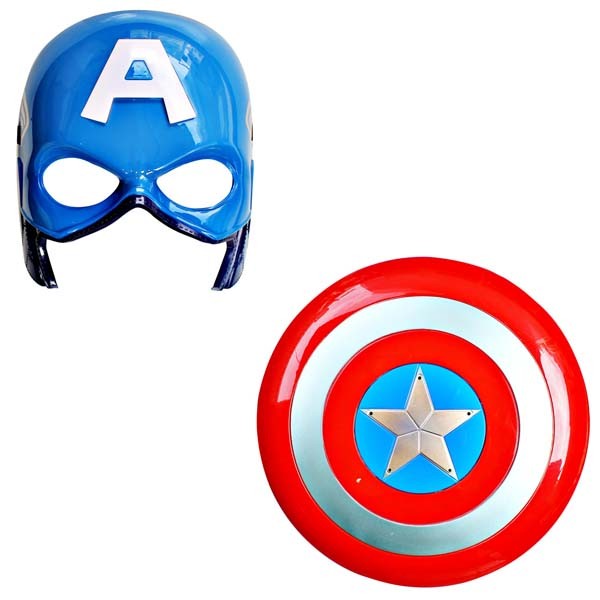 TOPENG KAPTEN LAMPU AMERIKA DAN TAMENG SUARA SET ( MAO ART-0116)