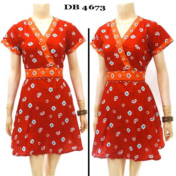 Jual Dress Model Kerah V Kota Surakarta Aura Batikku Tokopedia