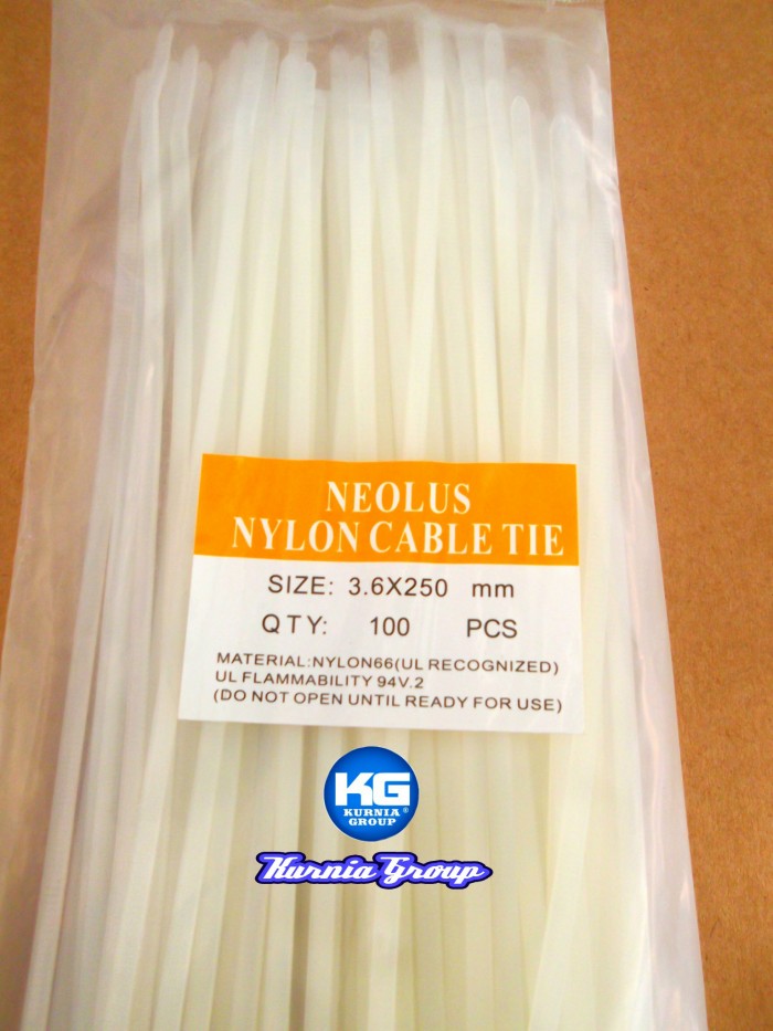 Jual KABEL TIES PANJANG 25cm / SIZE 3,6X250MM PUTIH