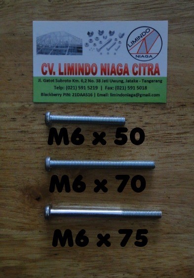 jual baut obeng jp m6 x 70 limindo niaga citra jual baut obeng jp m6 x 70 limindo niaga citra