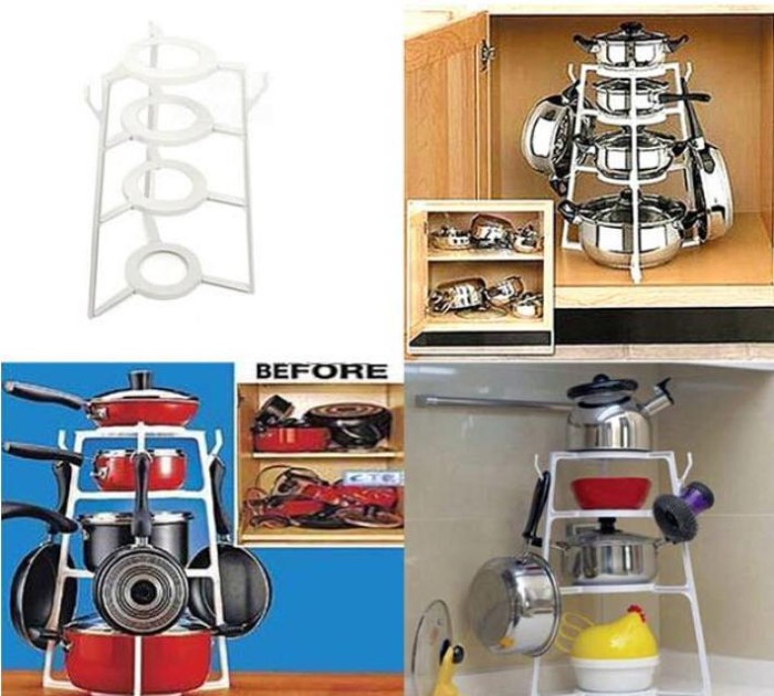 Jual Rak Panci Periuk Peralatan Dapur Holder Susun Oksya Rak Panci Periuk Peralatan Dapur Holder Susun