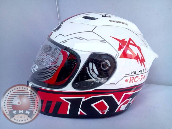 Helm KYT RC Seven Seri 11 ( White/Red, Size M )