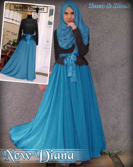 jual gamis anggun pesta new diana black blue haha shop 2 jual gamis anggun pesta new diana black blue haha shop 2