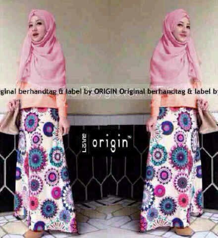 Ct2661 st hijab diamond blouse + rok bhn semi jersey print + pasminah