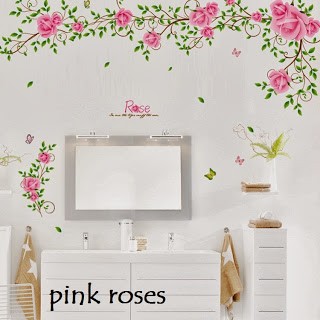 jual wall sticker bunga rose mawar (wall stiker dinding) - kota