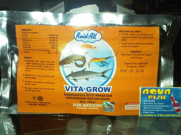 jual obat ikan vitamin vitagrow raid all 100gr aquafish jual obat ikan vitamin vitagrow raid all 100gr aquafish