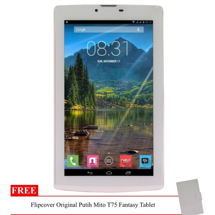 Mito T75 Fantasy Tablet-8GB-Putih+Gratis Flipcover Original