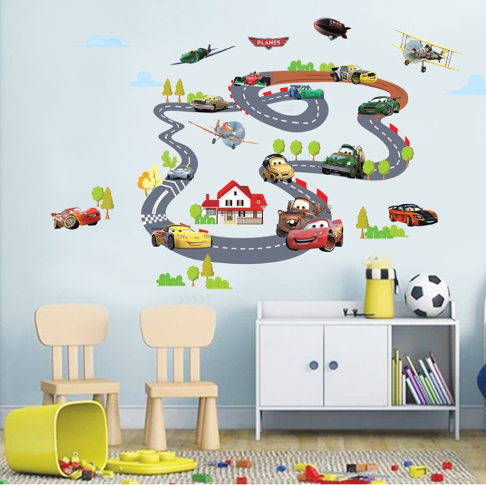 jual wall sticker mobil cars mcqueen (wall stiker dinding) - kota