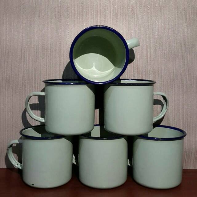 Gelas Seng Jadul / Enamel / Blurik / Blirik Jadoel