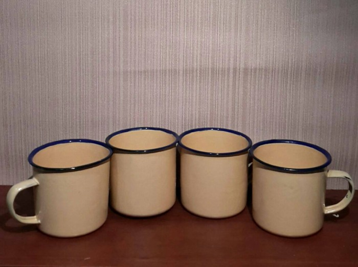 Cangkir Gelas Seng Enamel Blirik / Blurik / Jadul bisa utk Souvenir