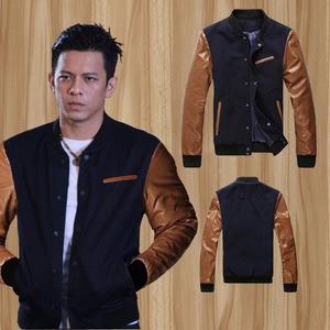 Jaket Semi Kulit Ariel Kombinasi Warna Hitam Lengan Coklat