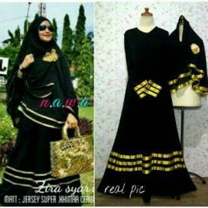 jual maxi gamis zira syari hitam pita emas jersey ceruty jual maxi gamis zira syari hitam pita emas jersey ceruty