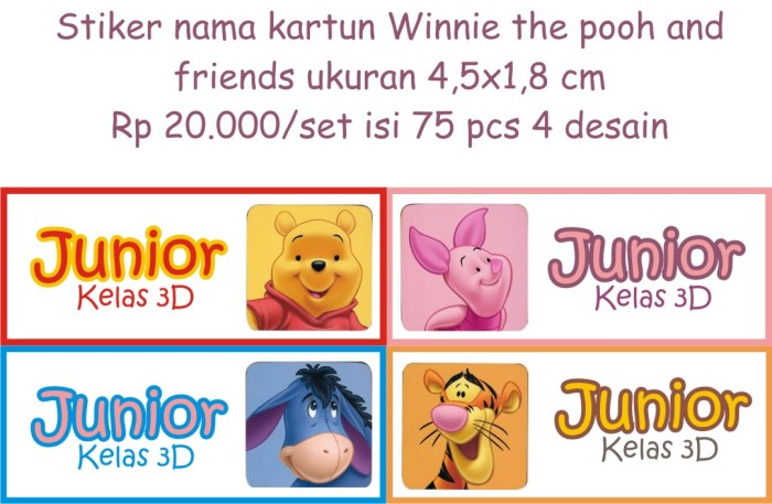 Stiker Nama Anak Dewasa Lucu Murah Winnie The Pooh Kartun Disney Stiker Nama Anak Dewasa Lucu Murah Winnie The Pooh Kartun Disney