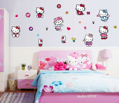 wallsticker 60×90 wallstiker transparan CC6967 CUTE PINK HELLO KITTY
