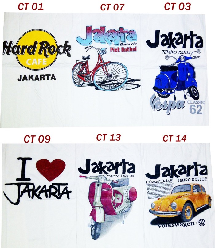 Kaos Oleh-Oleh Khas Jakarta / Basic Men Tee / Banyak Gambar / Size M L
