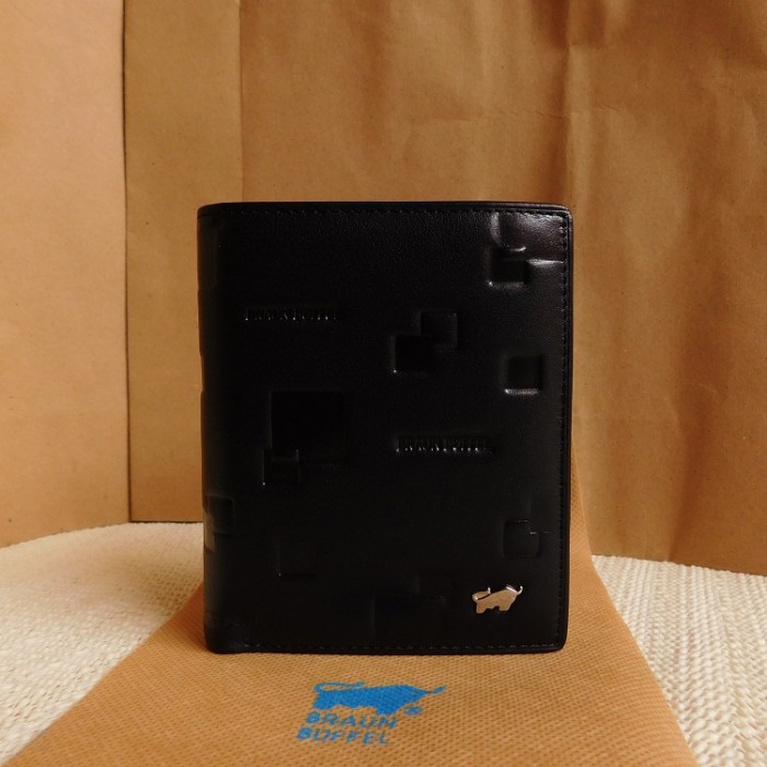 DOMPET KULIT PRIA BERDIRI IMPORT BRANDED | BRAUN BUFFEL BB 0105 BLACK