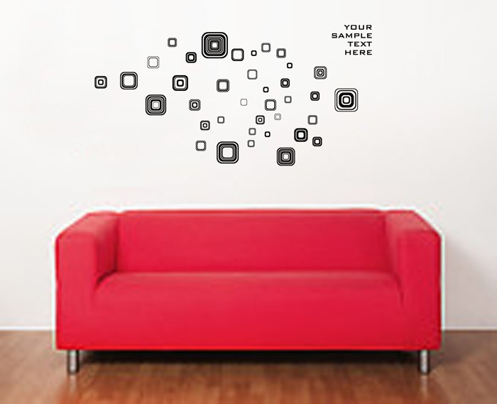 ... harga Wall sticker 50x70/wall stiker transparan-jm8336-black suare Tokopedia.com