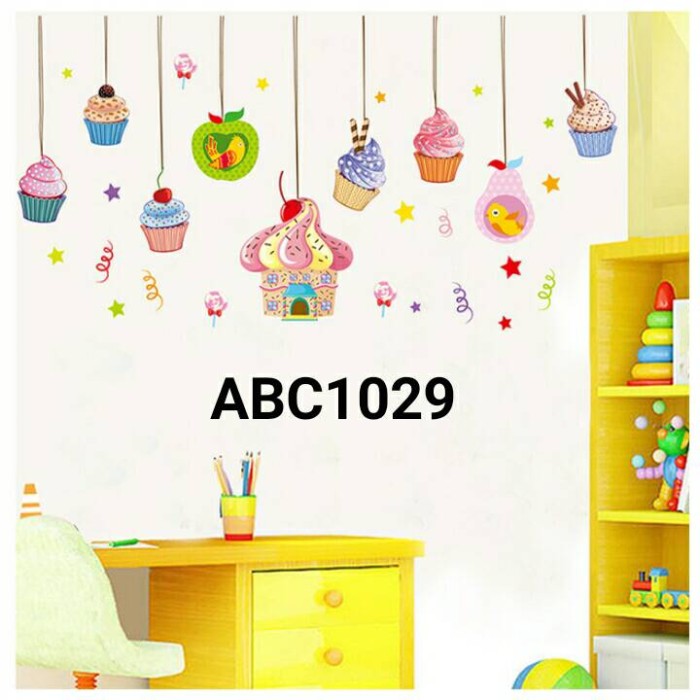 jual wall sticker / wall stiker / stiker dinding ice cream abc1029