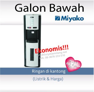 Jual Dispenser Miyako Galon Bawah WDP300 Hot Cold Asli 
