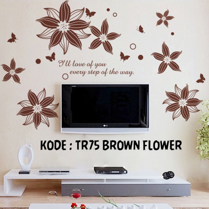 Jual Wallstiker Bunga Coklat Wall Stiker 70x50 Stiker Dinding
