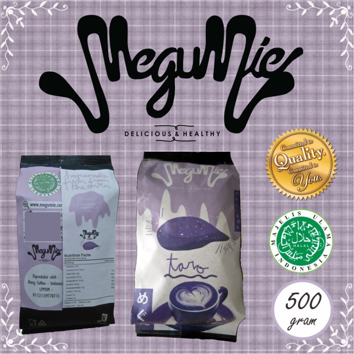 500gr MEGUMIE Taro Latte Powder - Bubuk Minuman Ubi Ungu Talas Serbuk