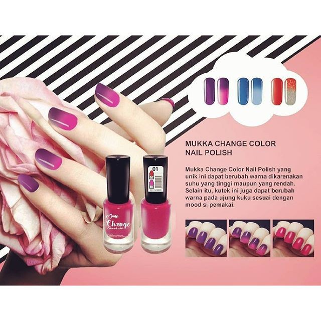 1Set Mukka Nail Polish Changing Color Kutek Berubah Warna Change Color