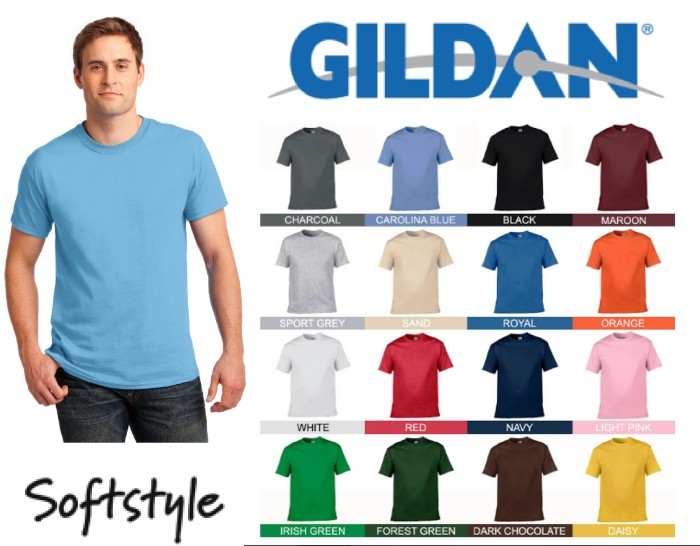 ... Kaos polos gildan softstyle 63000 original import