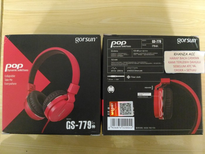 Vivan Gorsun GS-779 3.5mm Foldable Wired Stereo Headset Red