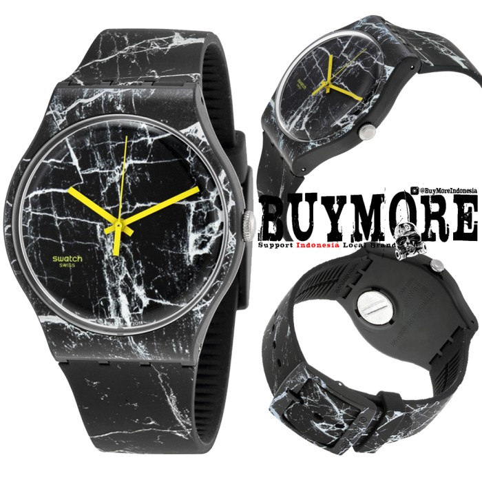 Swatch SUOB123 Original - Jam Tangan Pria Wanita Sporty Casual Black