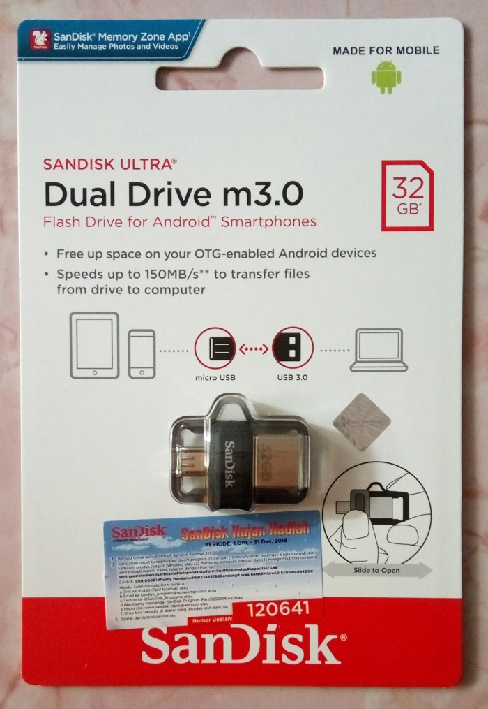 FLASHDISK OTG 32GB SANDISK M3.0 USB DUALDRIVE ORIGINAL GARANSI RESMI