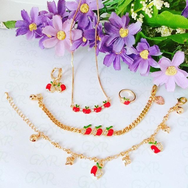 Set Perhiasan xuping lapis emas 18k anak apel