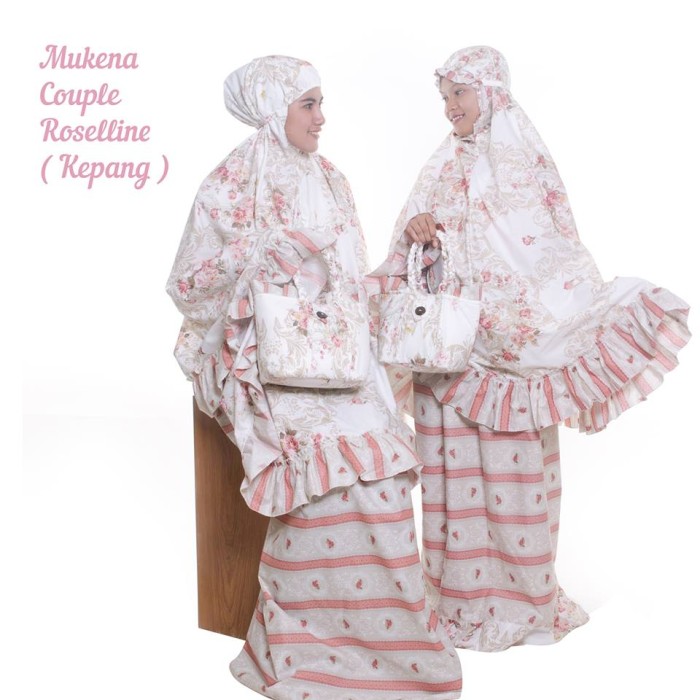 harga Mukena couple (ibu+anak) katun jepang bunga roselline Tokopedia.com