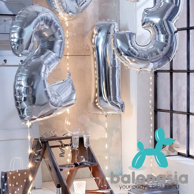 Jual Balon Foil Angka Silver 100cm Jakarta Barat Balonasia Jual Balon Foil Angka Silver 100cm