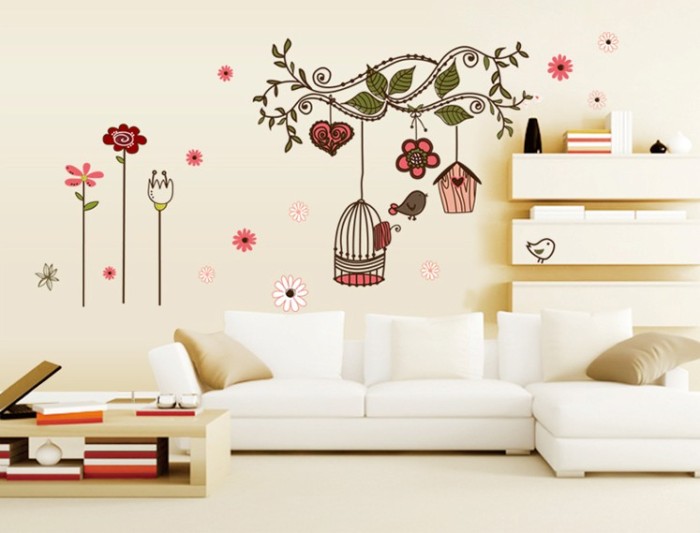 jual wallsticker dekorasi dinding rumah kamar stiker sangkar burung