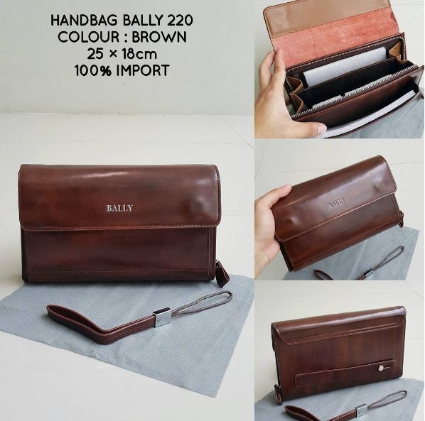 Jual Handbag Bally Brown 220 Clutch Pouch Bag Kulit Import Pria Handbag Bally Brown 220 Clutch Pouch Bag Kulit Import Pria Cowok