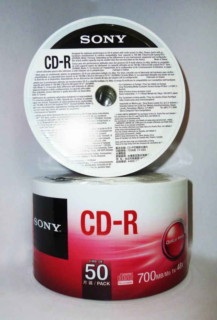 Jual CDR SONY / CDR Blank Sony 700mb / CD kosong Sony 52x Jakarta