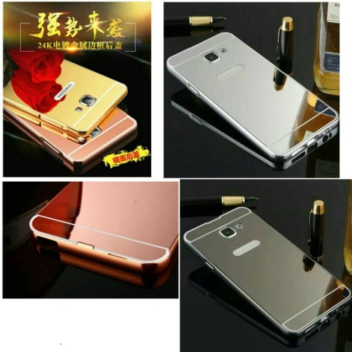 Samsung Galaxy A7 2016 A710 Bumper Mirror Cover Metal Hard Back Case
