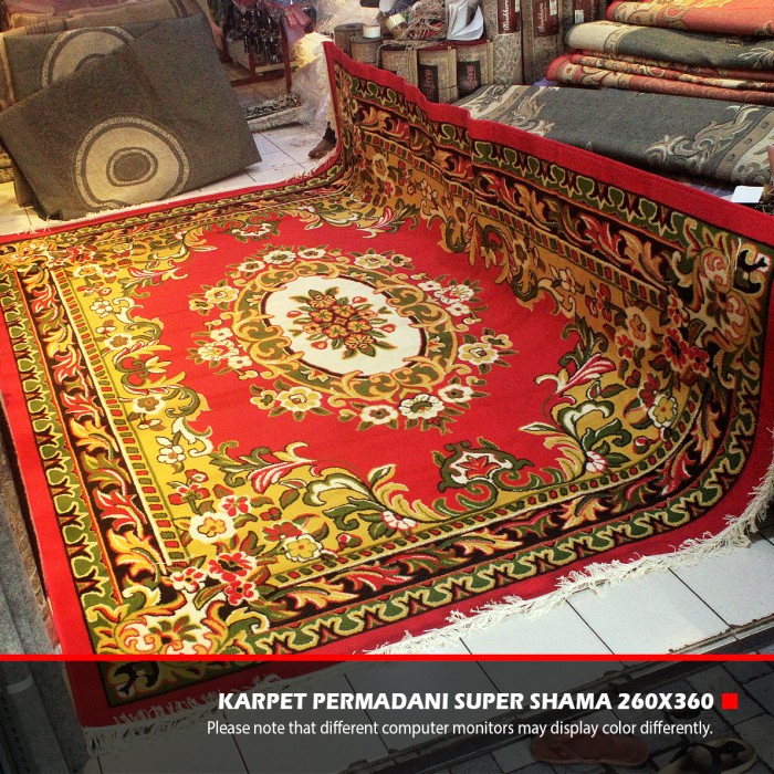 Karpet Permadani Lokal Super Shama Motif 8 Red Bright 260x360cm