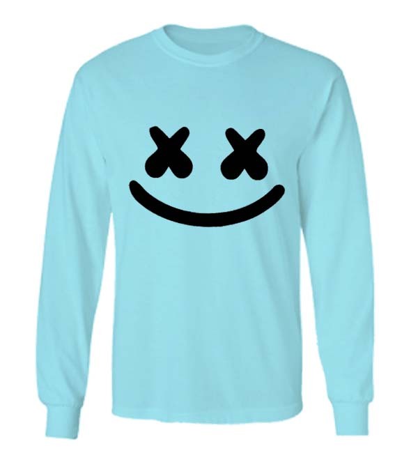 t shirt pria/kaos pria/marshmello/long sleeve-biru