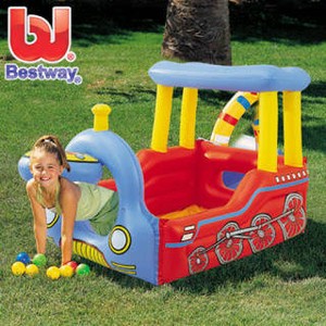 Bestway Train Play Center. Mainan Mandi Bola Anak Bentuk Balon Kereta