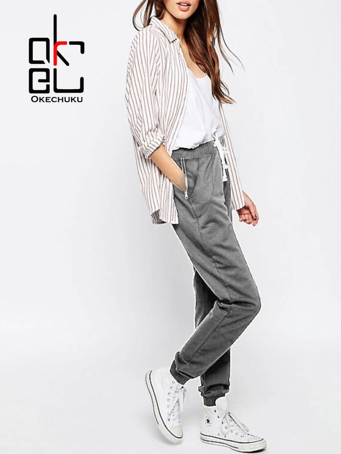Celana Jogger Pants Sofia Grey Okechuku Sweatpants Basic Training - Abu-abu Muda
