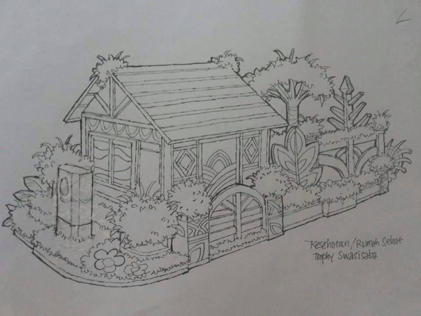 Gambar Lukisan Rumah Dengan Pensil